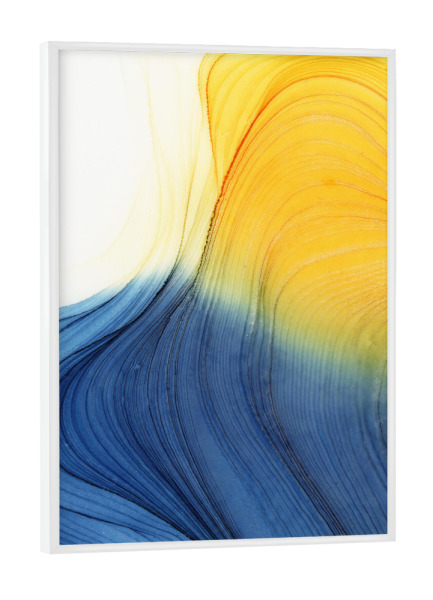 Poster mit weißem Rahmen "Abstract Bunt Welle" artboxONE - Abstrakt