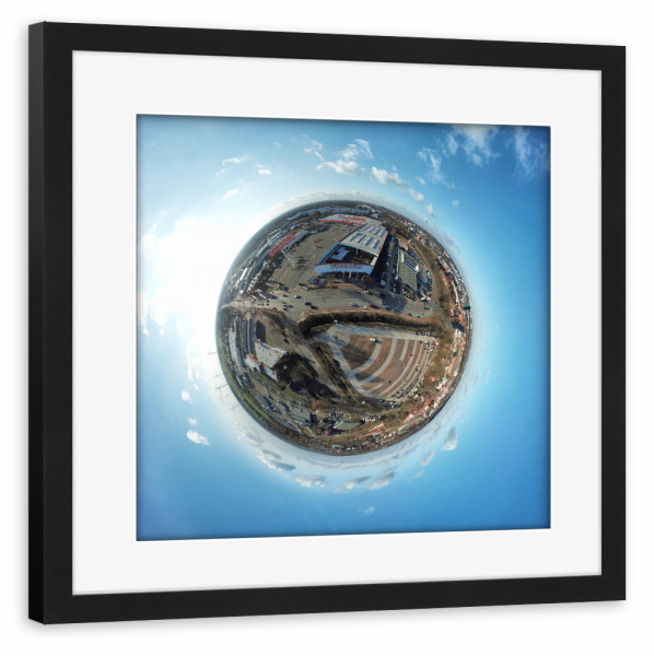 Poster mit Rahmen schwarz "Frascatiplatz in Hamburg-Bergedorf" artboxONE - Städte,Städte / Hamburg,Reise,Reise / Länder