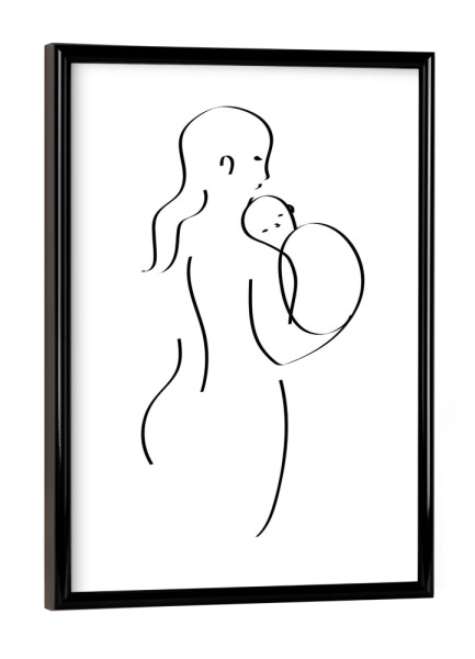Poster mit schwarzem Rahmen "Woman with child" artboxONE - Für Kinder,Abstrakt,Menschen,Für Mama