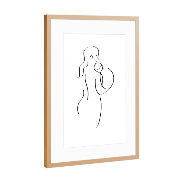 Poster mit Rahmen Kupfer "Woman with child" artboxONE - Für Kinder,Abstrakt,Menschen,Für Mama