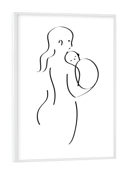 Poster mit weißem Rahmen "Woman with child" artboxONE - Für Kinder,Abstrakt,Menschen,Für Mama