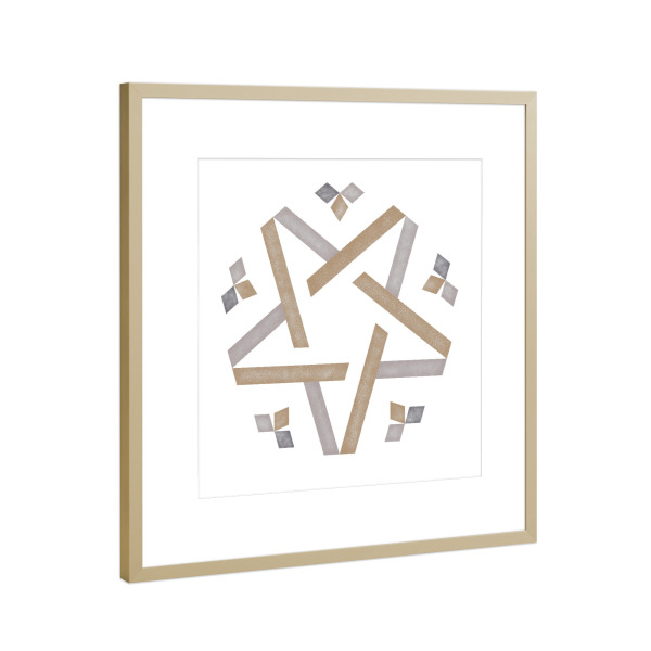Poster mit Rahmen Gold "Mysticpattern" artboxONE - Abstrakt,Geometrie - Grey,Gold,Geometry,Star,Pattern,Geometrie,Formen,Abstract,Abstrakt,Minimal