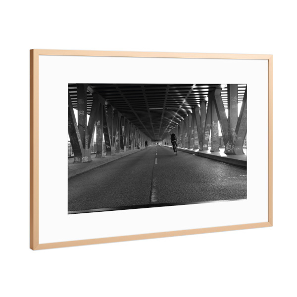 Poster mit Rahmen Kupfer "Brigde" artboxONE - Schwarzweiß