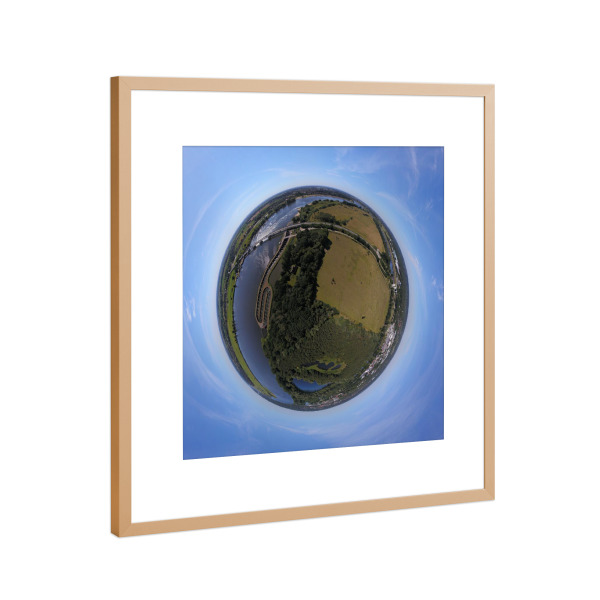 Poster mit Rahmen Kupfer "Elbe-Fischtreppe Geesthacht" artboxONE - Städte,Natur,Reise,Reise / Länder