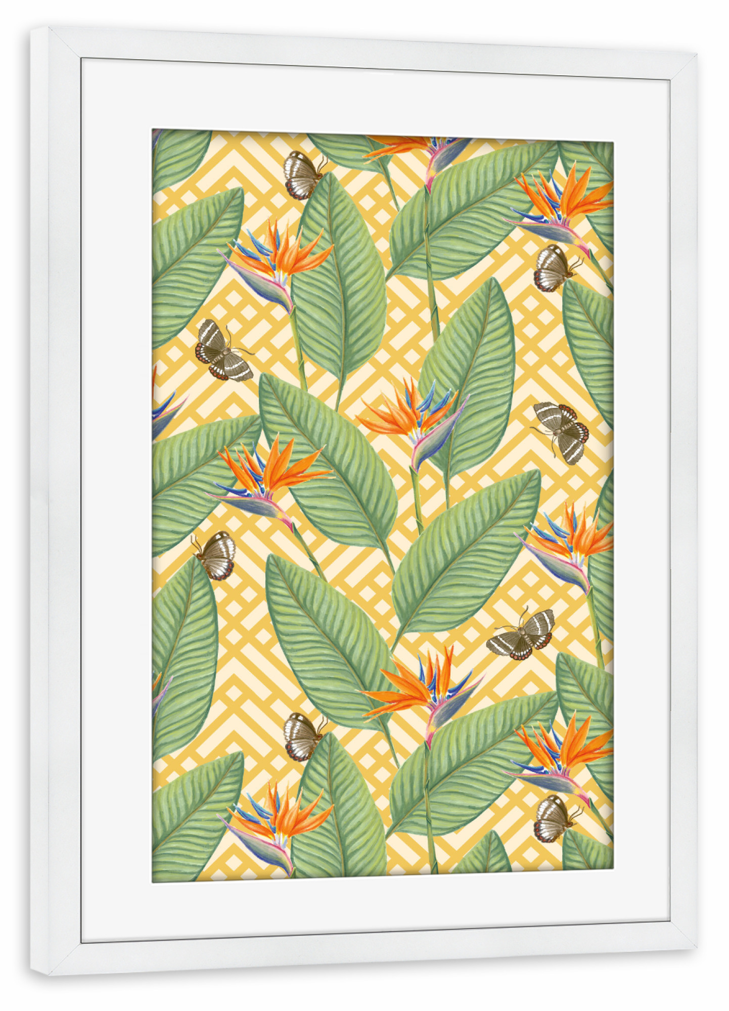 Poster mit Rahmen weiß "Intricate Tropicalia" artboxONE - Natur,Floral,Geometrie