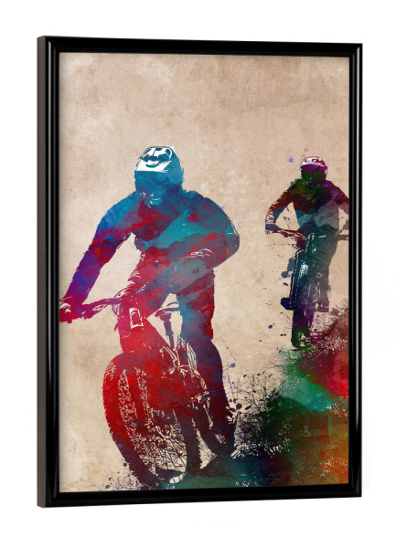 Poster mit schwarzem Rahmen "Cyclers sport art" artboxONE - Sport,Sport / Motivation