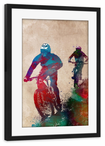 Poster mit Rahmen schwarz "Cyclers sport art" artboxONE - Sport,Sport / Motivation