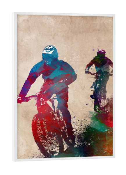 Poster mit weißem Rahmen "Cyclers sport art" artboxONE - Sport,Sport / Motivation
