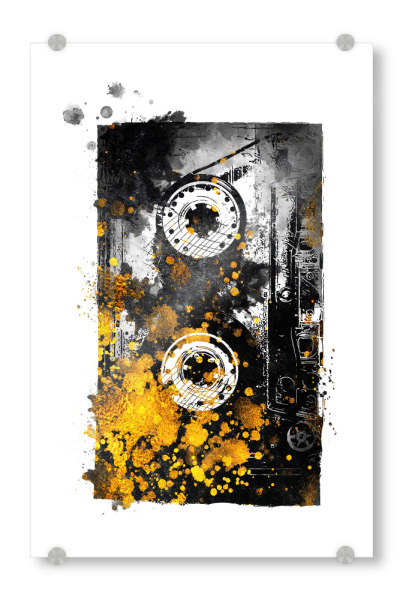 Acrylglasbild "Music tape" artboxONE - Musik - Music tape,Music,Tape,Sound,Musik,Kassette,Old,Vintage