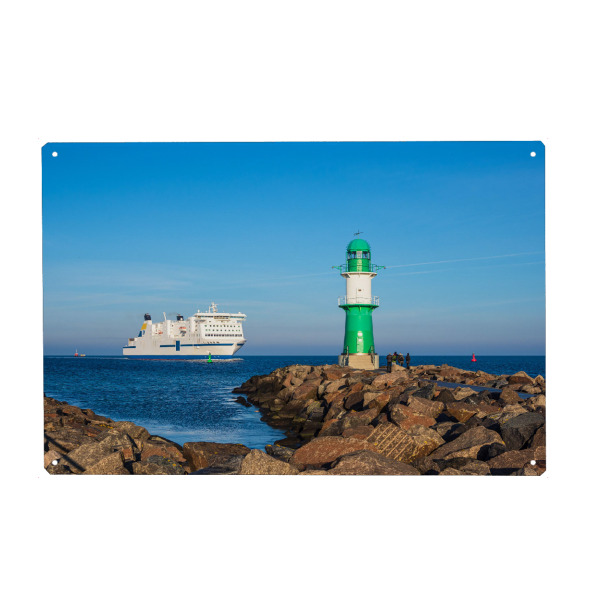 Holzbild "Mole und Fähre" artboxONE - Natur,Reise,Architektur,Reise / Strand und Meer