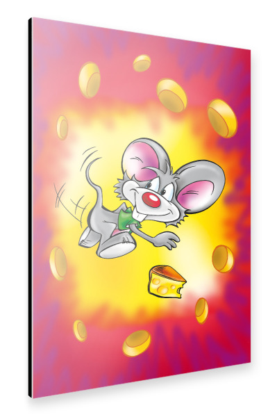 Alu-Dibond "Comic Maus" 30x20 cm artboxONE