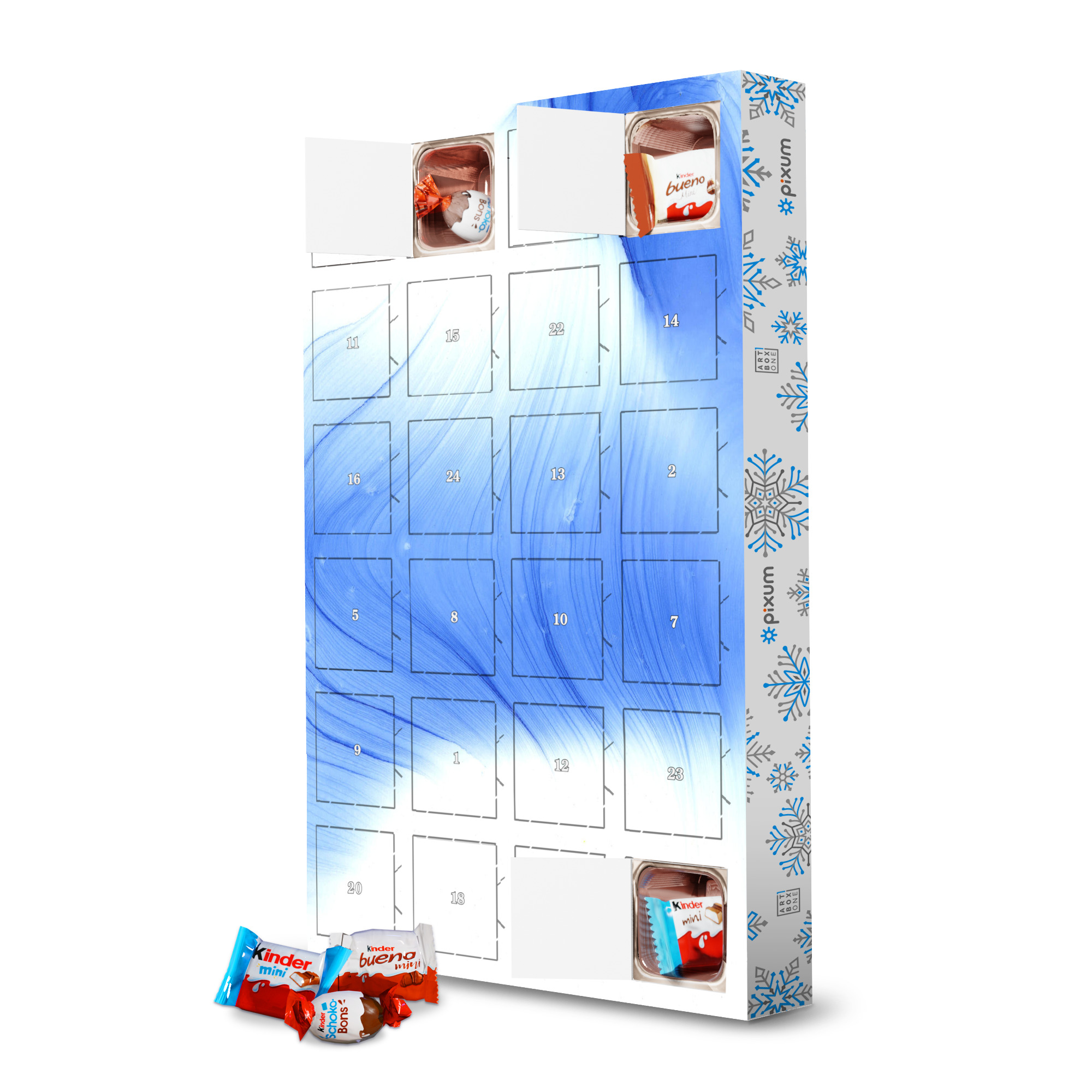 Adventskalender mit Produkten von Kinder Abstract light blue artboxONE Adventskalender Abstrakt