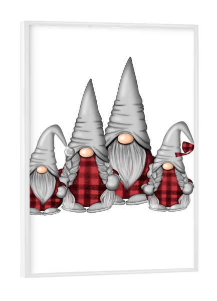 Poster mit weißem Rahmen "Family Gnomes" artboxONE - Für Kinder,Weihnachten,Für Mama,Für Papa,Festivals