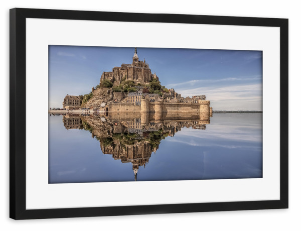 Poster mit Rahmen schwarz "Le Mont-Saint-Michel" artboxONE - Städte,Reise,Architektur,Reise / Strand und Meer,Reise / Länder