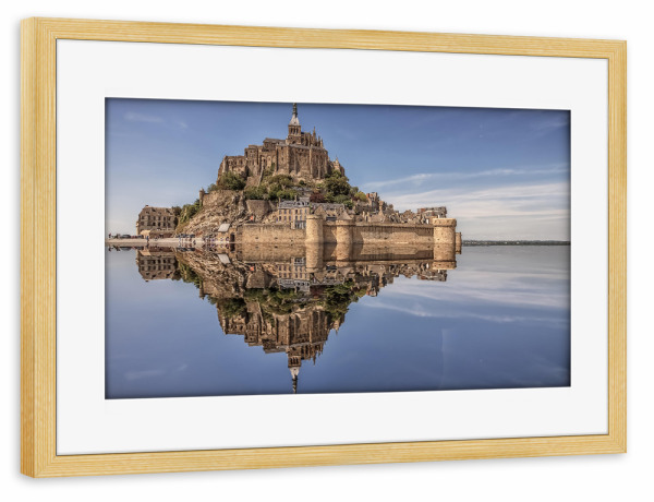 Poster mit Rahmen kiefer "Le Mont-Saint-Michel" artboxONE - Städte,Reise,Architektur,Reise / Strand und Meer,Reise / Länder
