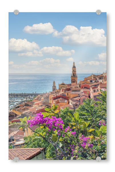 Acrylglasbild "Menton" artboxONE - Städte,Reise,Architektur,Reise / Strand und Meer,Reise / Länder