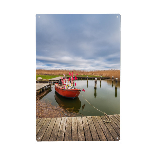 Holzbild "Fischerboot am Bodden" artboxONE - Natur,Reise,Reise / Strand und Meer