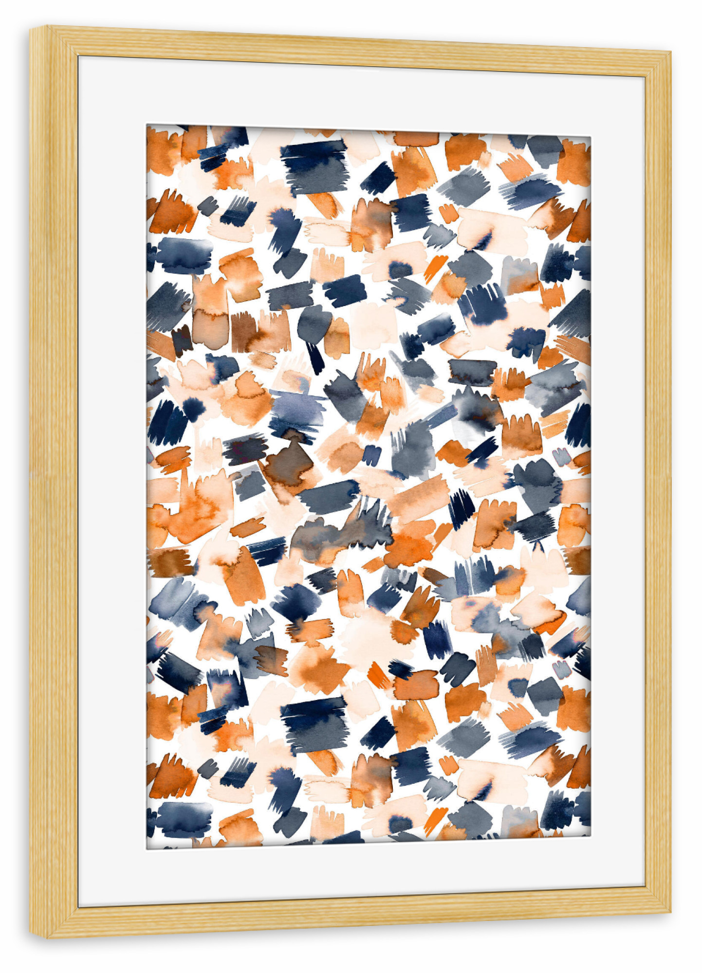 Poster mit Rahmen kiefer "Abstract Watercolor Painting Blue" artboxONE - Abstrakt,Fashion,Festivals