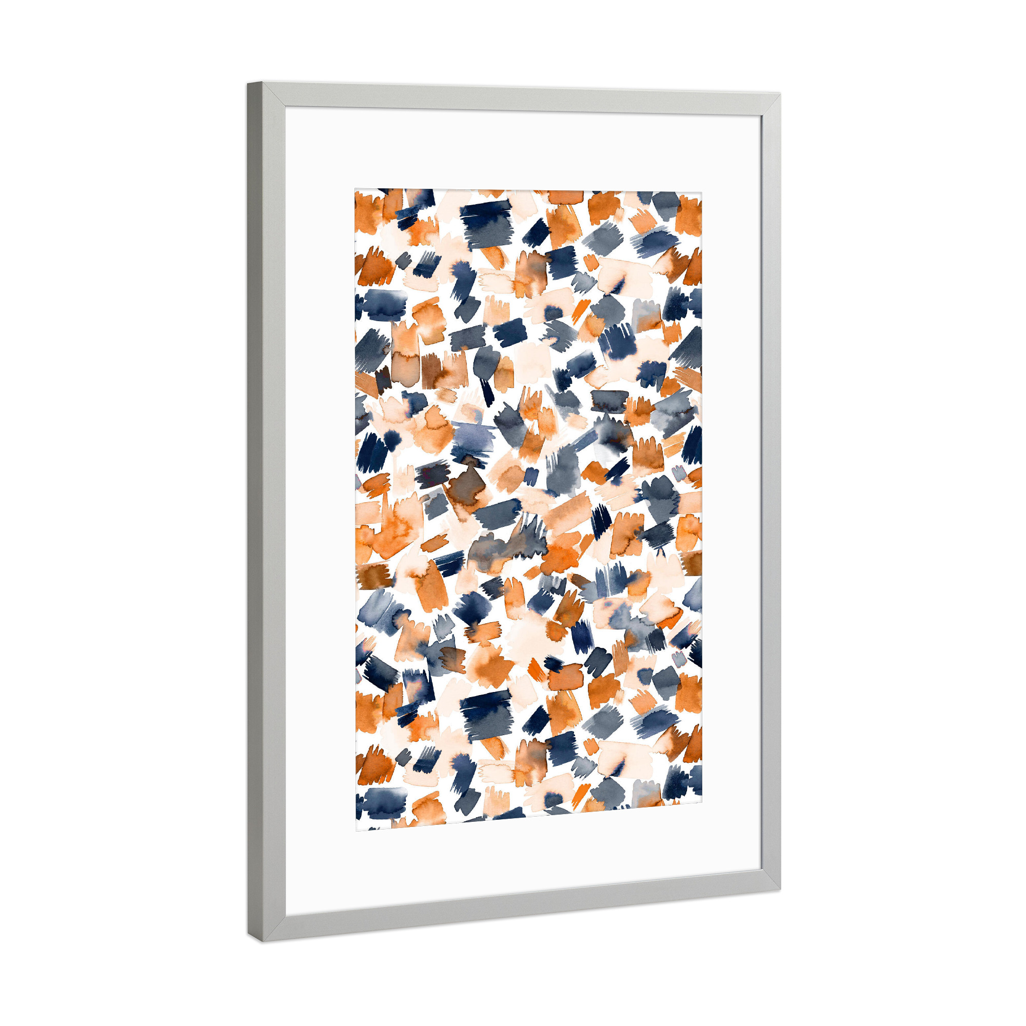 Poster mit Rahmen Silber "Abstract Watercolor Painting Blue" artboxONE - Abstrakt,Fashion,Festivals