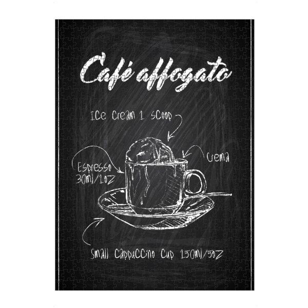 Puzzle Ravensburger "Cafe' affogato Zeichnung" artboxONE - Essen & Trinken,Schwarzweiß