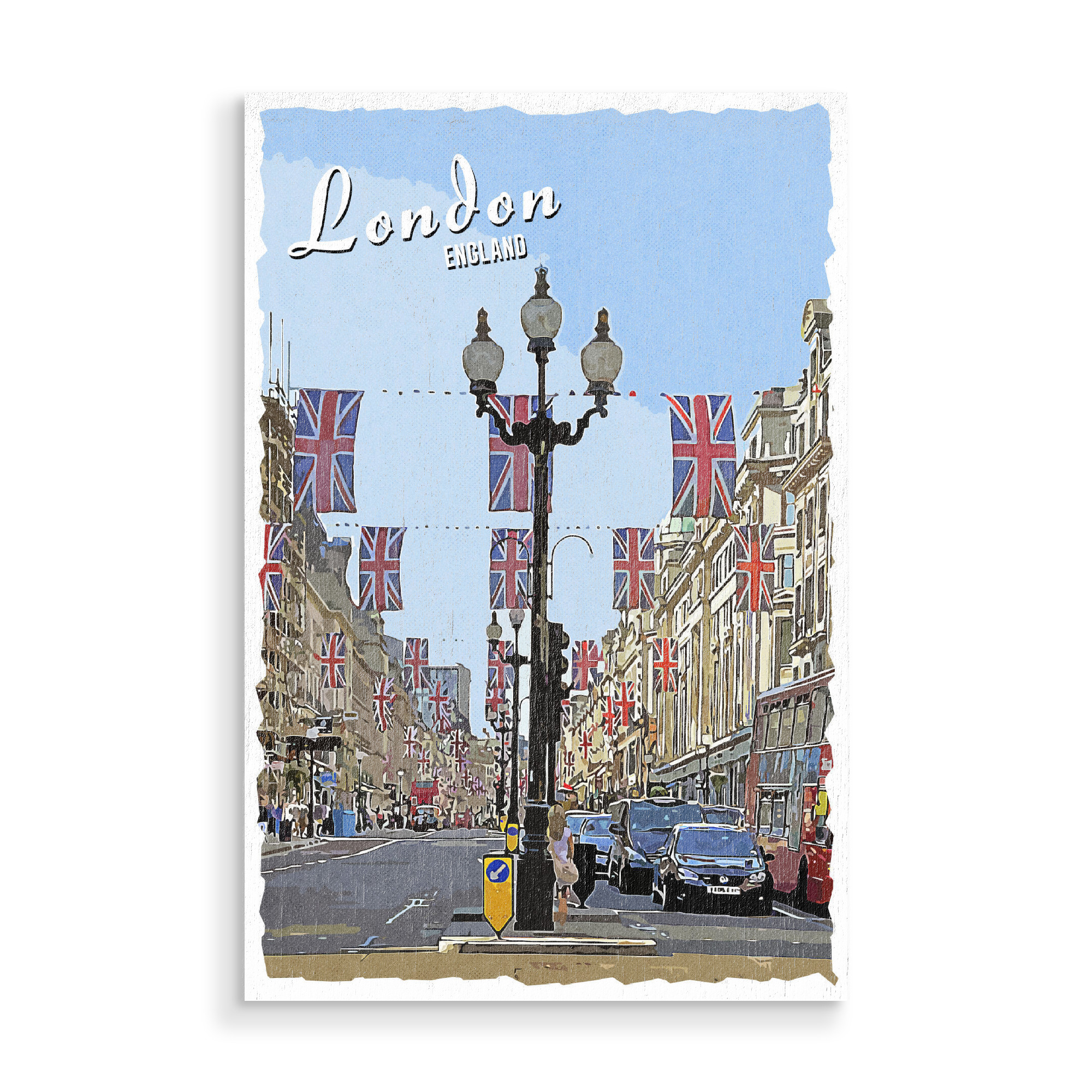 Holzbild "London Vintage" artboxONE - Städte,Städte / London,Architektur