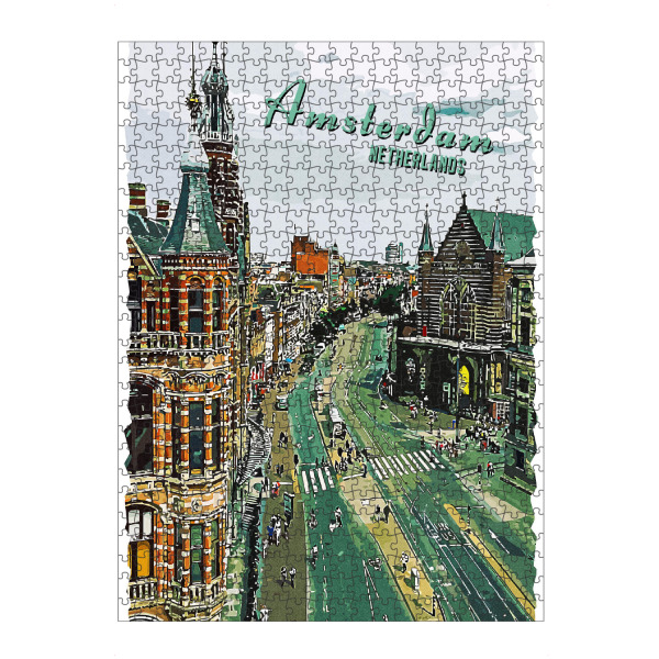 Puzzle Ravensburger "Amsterdam Vintage" artboxONE - Städte,Architektur,Städte / Amsterdam