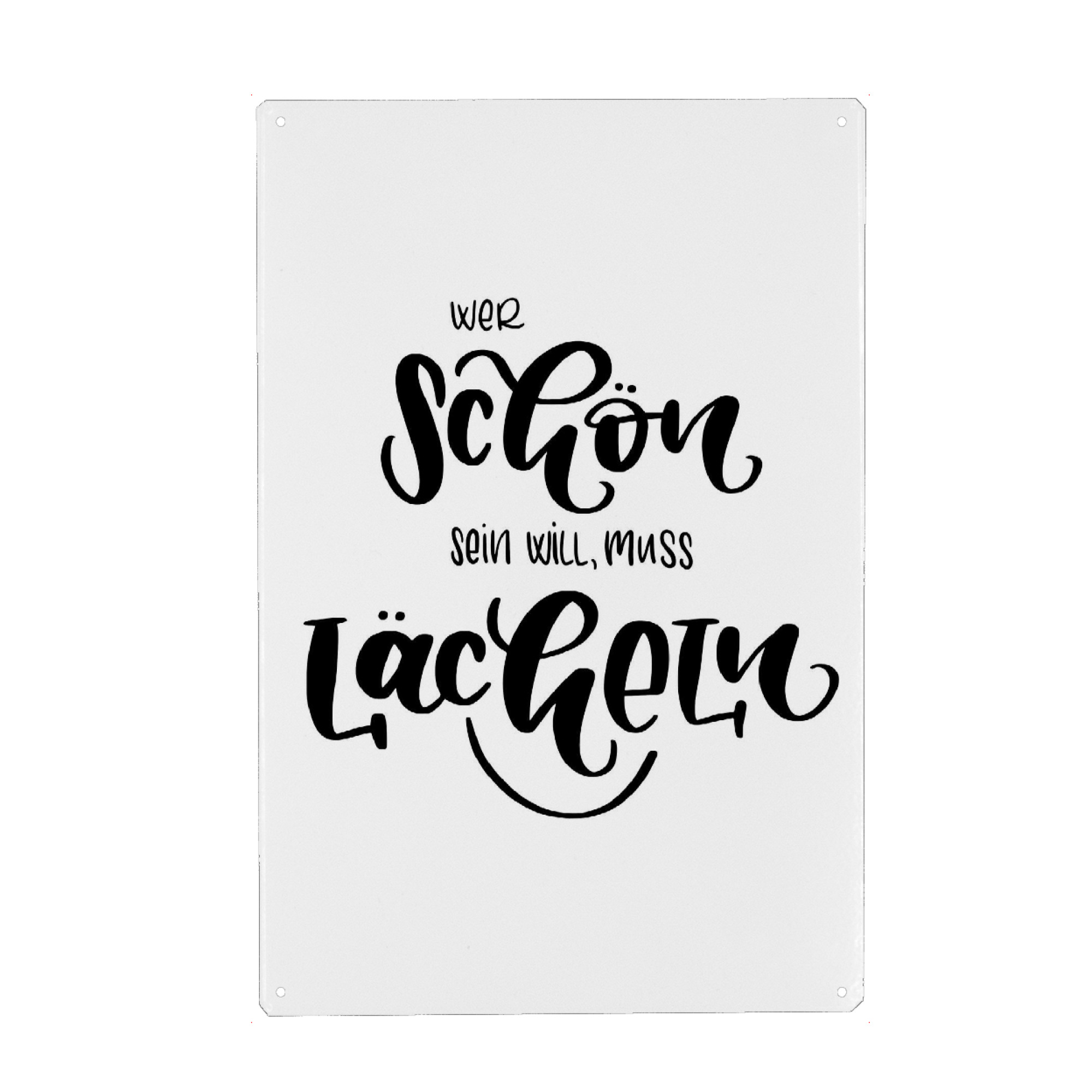 Holzbild "Schön lächeln" artboxONE - Typografie,Schwarzweiß,Liebe,Für Mama