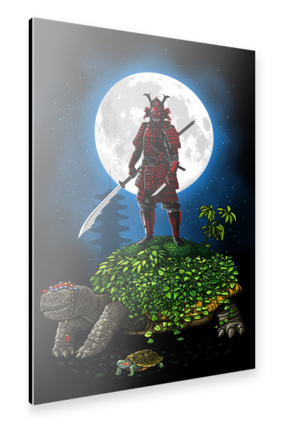Alu-Dibond "Turtle Samurai" 30x20 cm artboxONE