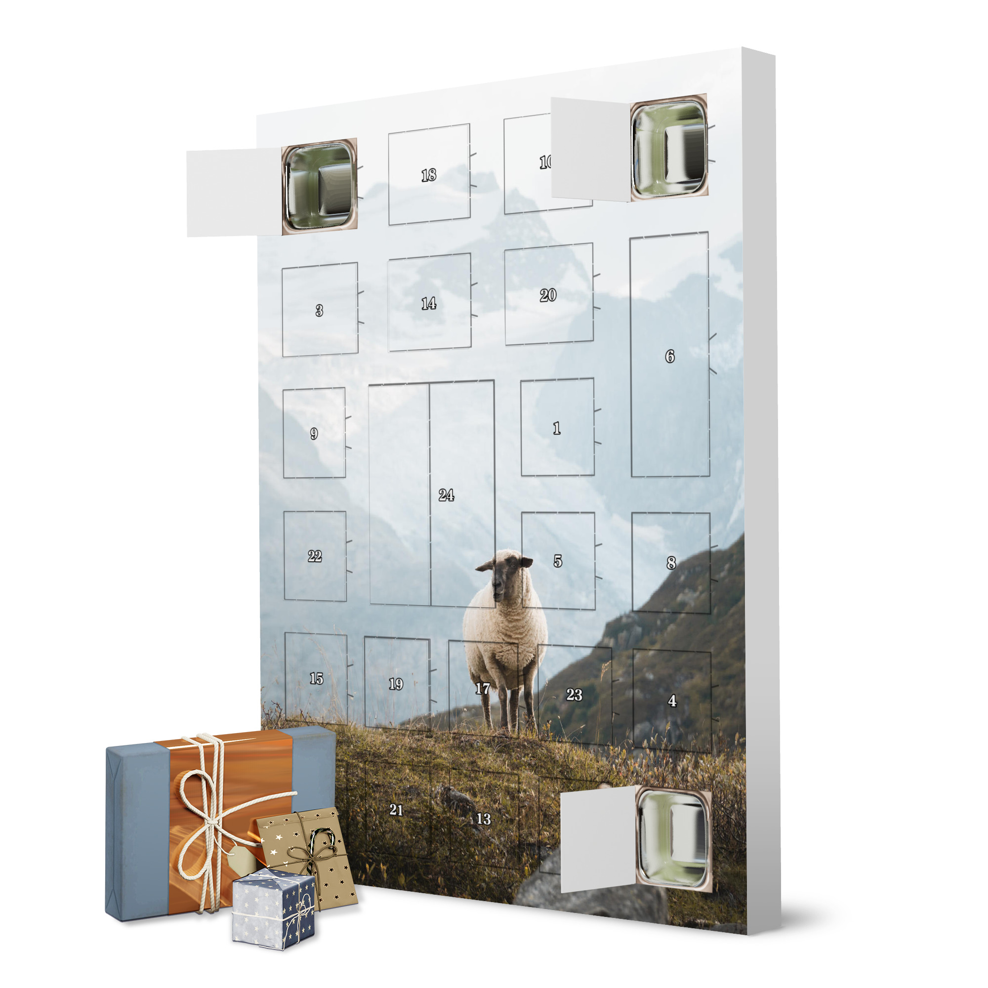 Adventskalender zum Selbstbefüllen Sheep in the Swiss Alps artboxONE Adventskalender Natur