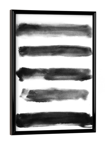 Poster mit schwarzem Rahmen "Black and White Paint" artboxONE - Abstrakt