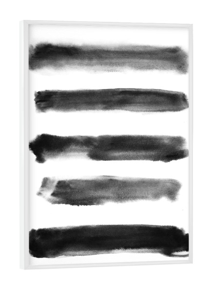 Poster mit weißem Rahmen "Black and White Paint" artboxONE - Abstrakt - Black,White,Paint,Schwarzweiß,Blackandwhite,Abstract,Abstrakt,Linien,Malerei