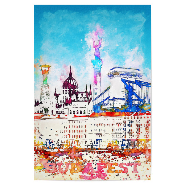 Poster 30x20 cm "Budapest als Collage in bunt" artboxONE - Städte,Architektur,Städte / Budapest
