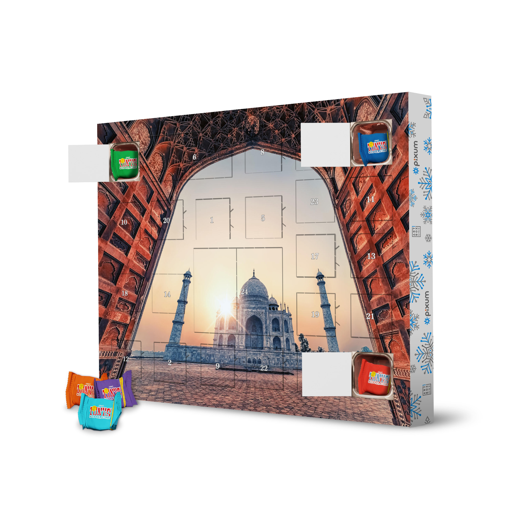 Adventskalender mit Tony's Chocolonely Taj Mahal mausolem artboxONE Adventskalender Städte