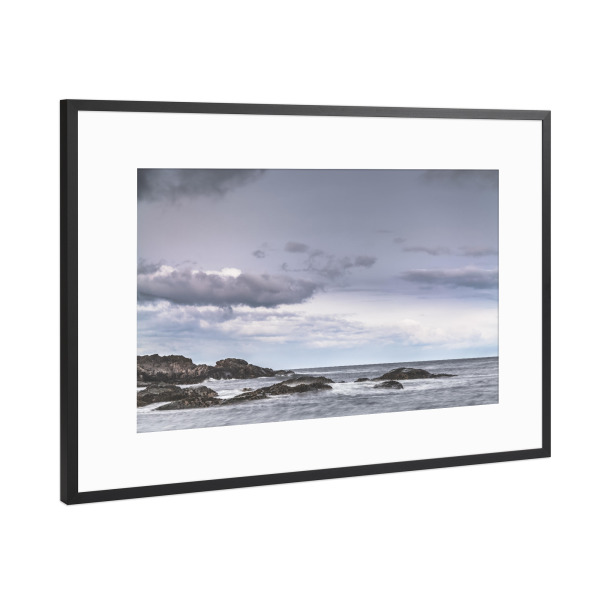 Poster mit Rahmen Schwarz (Metallic) "Brandung" artboxONE - Natur