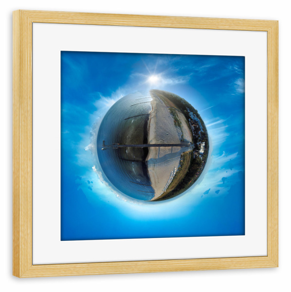 Poster mit Rahmen kiefer "Seebrücke von Zingst a.d. Darß" artboxONE - Städte,Natur,Reise,Reise / Strand und Meer,Reise / Länder