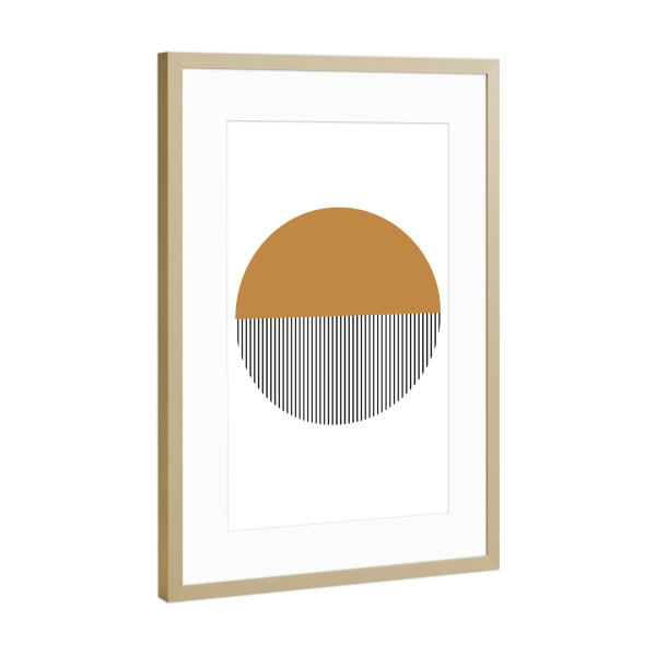 Poster mit Rahmen Gold "Mid Century study no.nineteen" artboxONE - Abstrakt,Geometrie