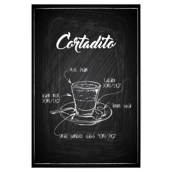 Poster 30x20 cm "Cortado coffee Zeichnung" artboxONE - Essen & Trinken,Schwarzweiß