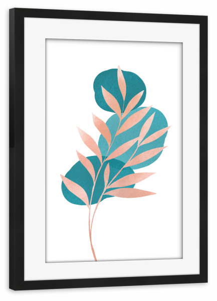 Poster mit Rahmen schwarz "Minimal Branch" artboxONE - Natur,Floral,Abstrakt