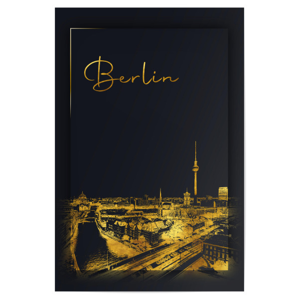 Poster "Berlin in Gold Skyline" artboxONE - Städte,Städte / Berlin,Architektur