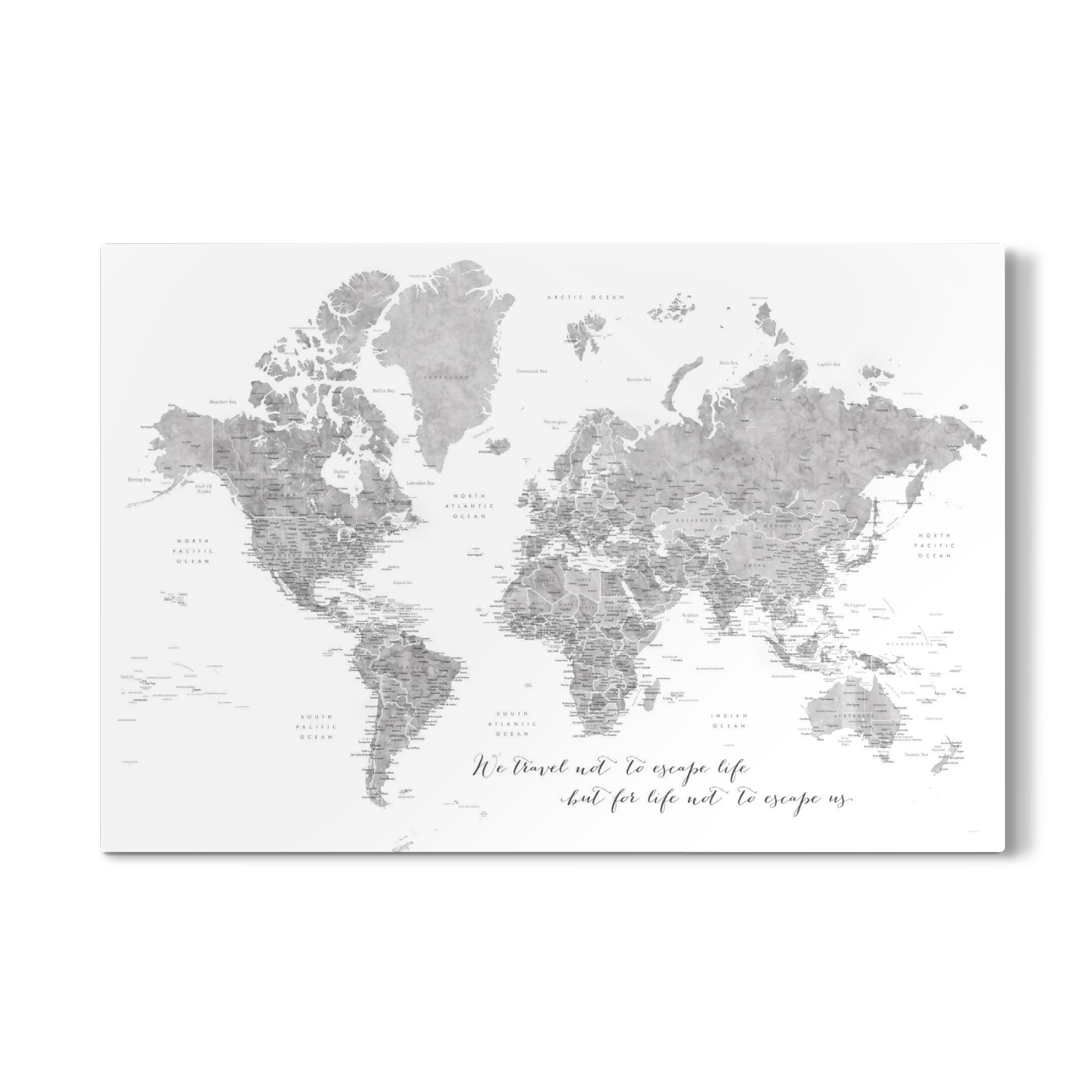 Galerie-Print "Travel world map in grey" 30x20 cm artboxONE