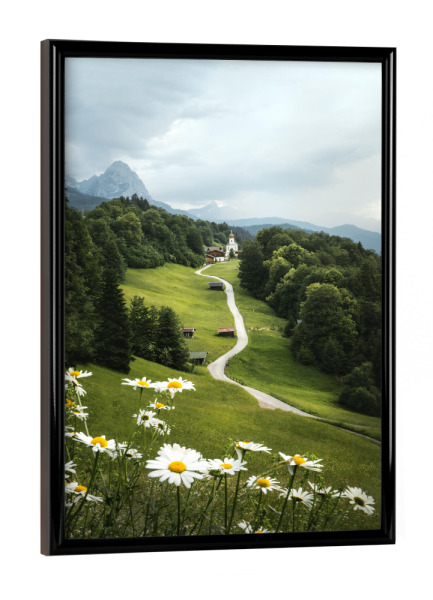 Poster mit schwarzem Rahmen "Chapel in the Bavarian Alps" artboxONE - Natur,Reise,Reise / Länder