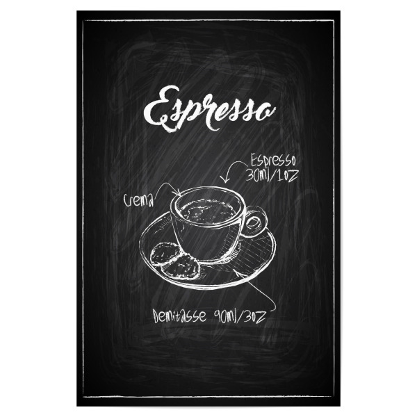 Poster "Espresso coffee Zeichnung" artboxONE - Essen & Trinken,Schwarzweiß