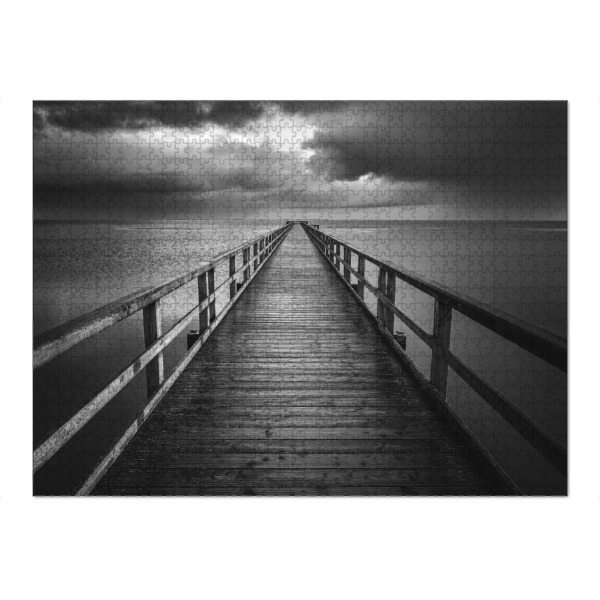 Puzzle Ravensburger "Wattbrücke" artboxONE - Natur,Schwarzweiß,Reise / Strand und Meer