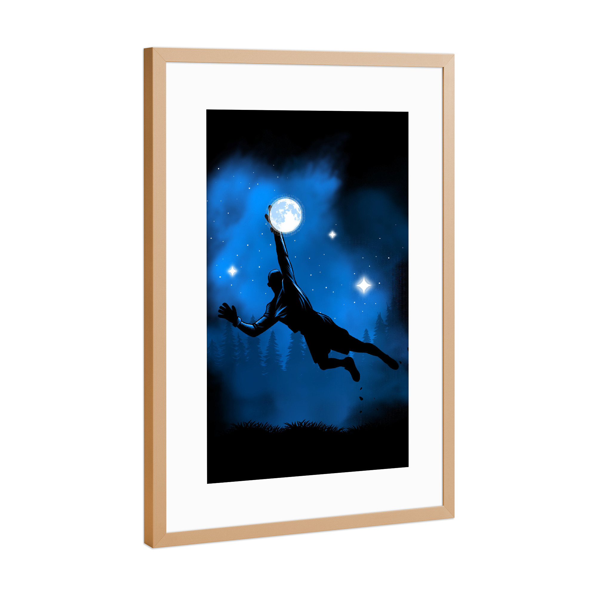 Poster mit Rahmen Kupfer "Stopping the moon" artboxONE - Natur,Menschen