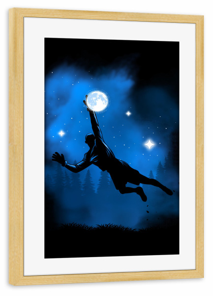 Poster mit Rahmen kiefer "Stopping the moon" artboxONE - Natur,Menschen