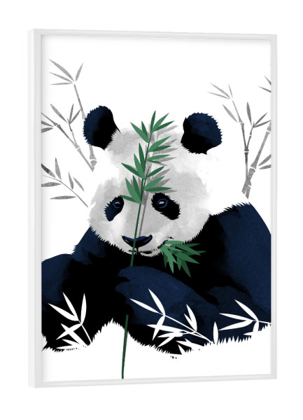 Poster mit weißem Rahmen "Bamboo Panda" artboxONE - Natur,Floral,Tiere