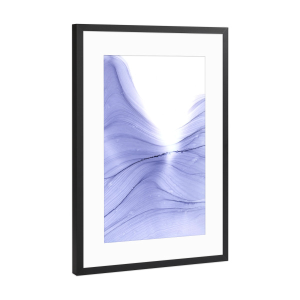 Poster mit Rahmen Schwarz (Metallic) "Berg Lila" artboxONE - Abstrakt