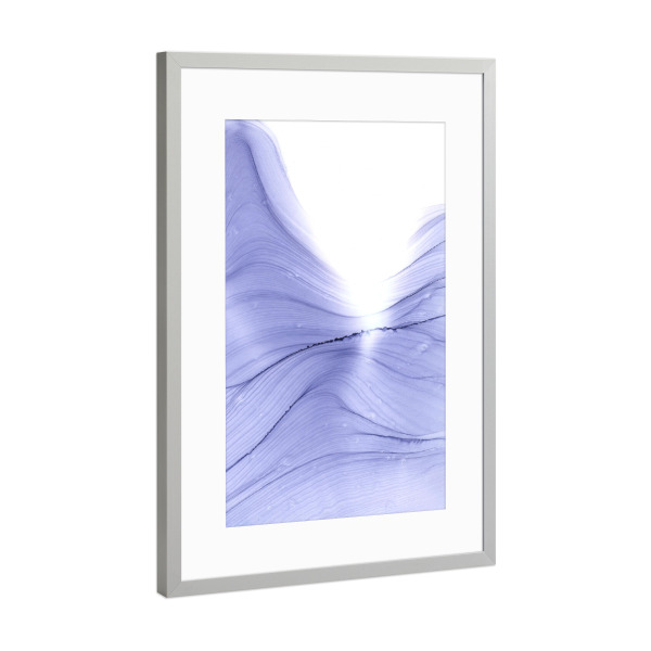 Poster mit Rahmen Silber "Berg Lila" artboxONE - Abstrakt