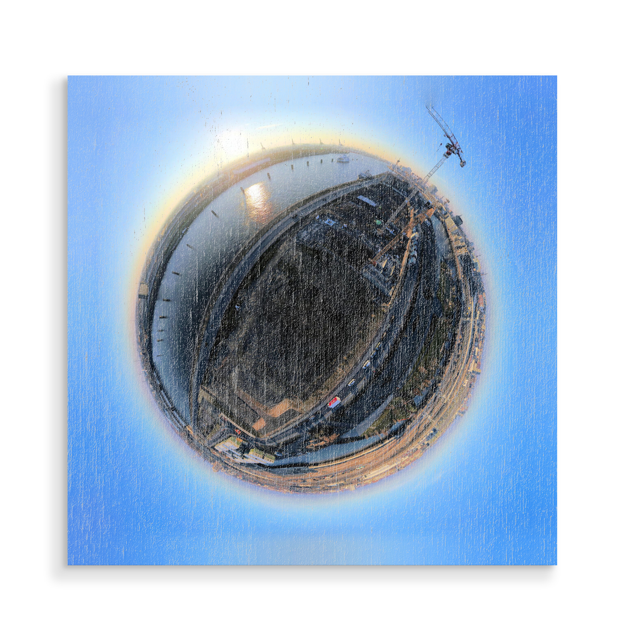 Holzbild "Baustelle Baakenallee HH-Hafencity" artboxONE - Städte,Städte / Hamburg,Reise,Reise / Länder