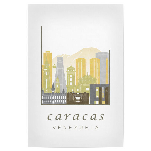 Poster 30x20 cm "Caracas skyline desert" artboxONE - Städte,Reise,Architektur,Kartografie